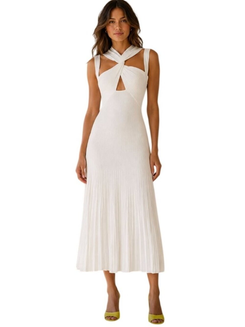 Aknvas Ingrid Midi Dress White Wedding NWOT - Size S